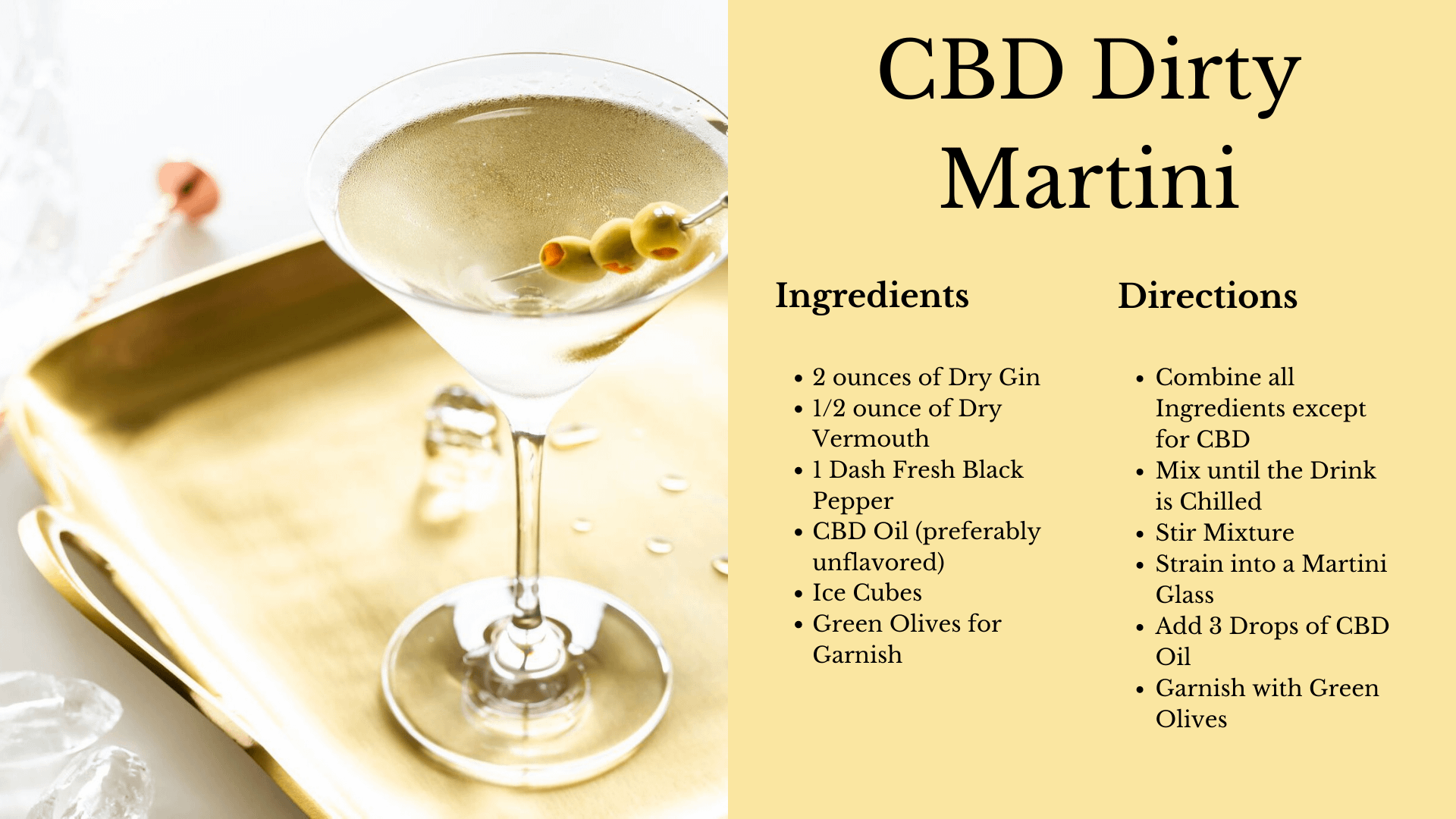 How to make a CBD dirty martini